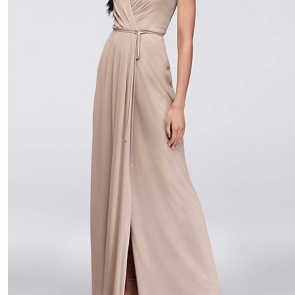 David's Bridal Bridesmaid Dress - Biscotti